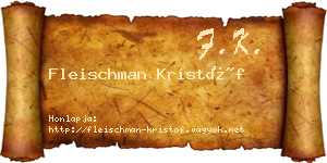 Fleischman Kristóf névjegykártya